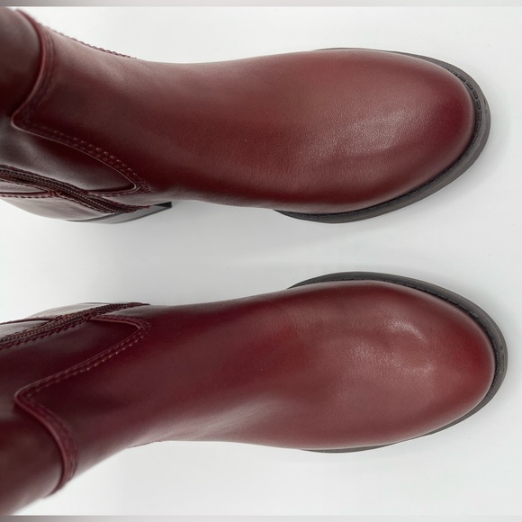 INC International Concepts Women's Merlot Fawne Riding Leather Boots - Picture 2 of 9